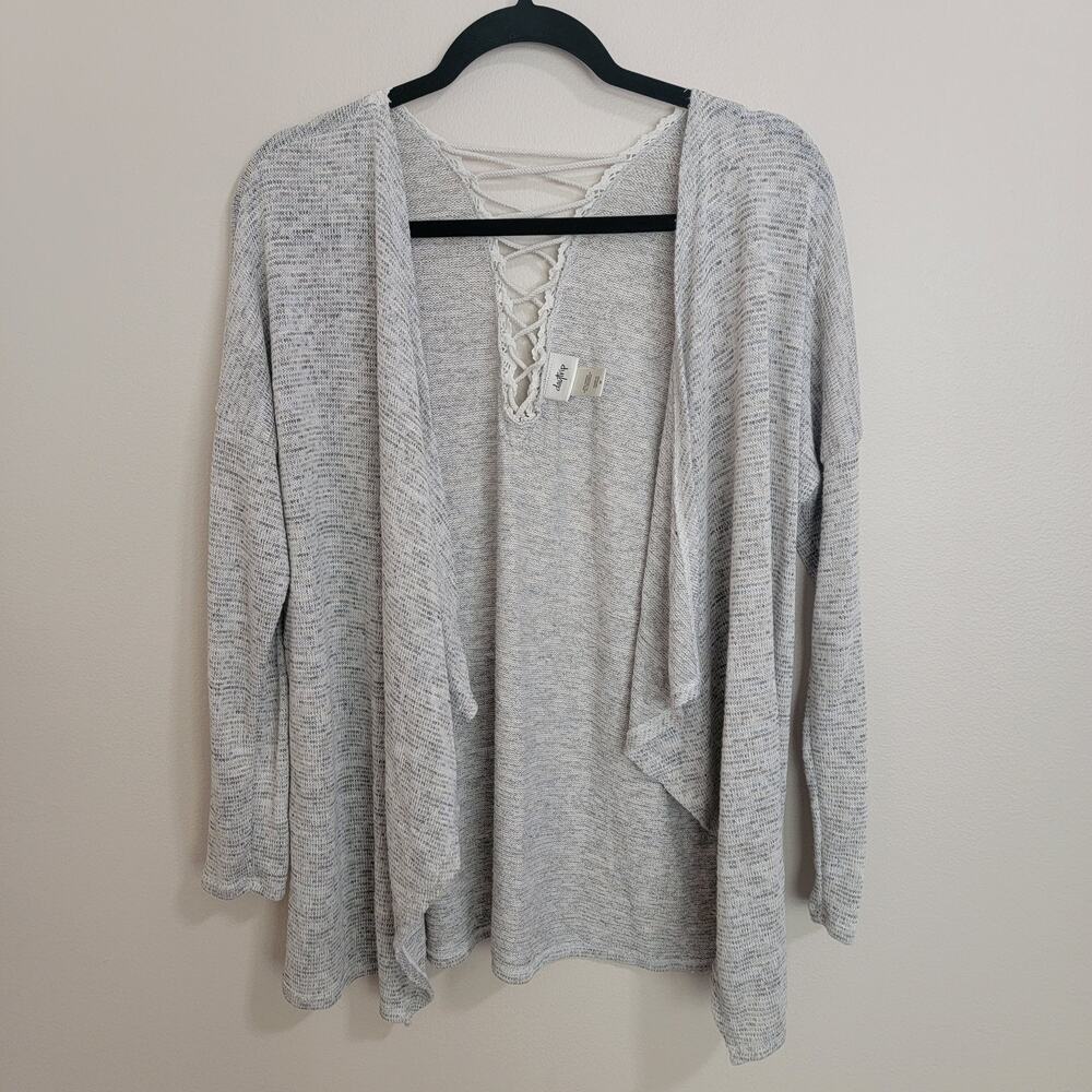 Daytrip Grey Open Back Cardigan Sweater Size Medium